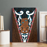 New Zealand Whakairo Canvas Wall Art Tiki Maori Carving Taniko Motifs