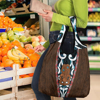 New Zealand Whakairo Grocery Bag Tiki Maori Carving Taniko Motifs