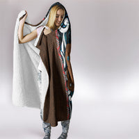 New Zealand Whakairo Hooded Blanket Tiki Maori Carving Taniko Motifs
