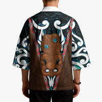 New Zealand Whakairo Kimono Tiki Maori Carving Taniko Motifs
