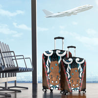 New Zealand Whakairo Luggage Cover Tiki Maori Carving Taniko Motifs