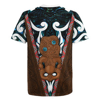 New Zealand Whakairo Rugby Jersey Tiki Maori Carving Taniko Motifs