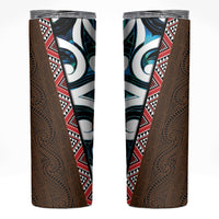 New Zealand Whakairo Skinny Tumbler Tiki Maori Carving Taniko Motifs