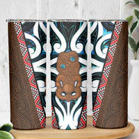 New Zealand Whakairo Skinny Tumbler Tiki Maori Carving Taniko Motifs