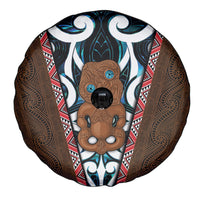 New Zealand Whakairo Spare Tire Cover Tiki Maori Carving Taniko Motifs