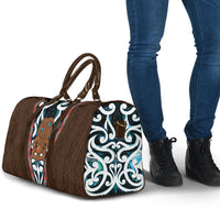 New Zealand Whakairo Travel Bag Tiki Maori Carving Taniko Motifs