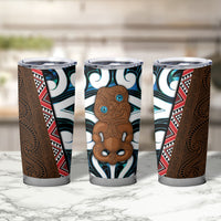 New Zealand Whakairo Tumbler Cup Tiki Maori Carving Taniko Motifs