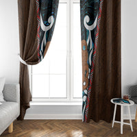 New Zealand Whakairo Window Curtain Tiki Maori Carving Taniko Motifs