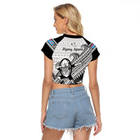 Fiji Tapa Rugby Raglan Cropped T Shirt Flying Fijian 2023 World Cup With Dabbing Ball LT14 - Polynesian Pride