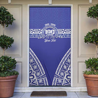 Personalised Queen Salote College Door Cover Kolisi Fefine 100th Anniversary Kupesi Blue - Polynesian Pride