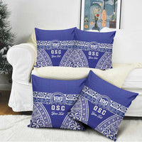 Personalised Queen Salote College Pillow Cover Kolisi Fefine 100th Anniversary Kupesi Blue - Polynesian Pride