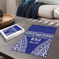 Personalised Queen Salote College Puzzle Kolisi Fefine 100th Anniversary Kupesi Blue - Polynesian Pride