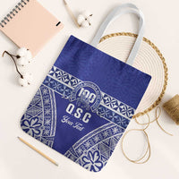 Personalised Queen Salote College Tote Bag Kolisi Fefine 100th Anniversary Kupesi Blue - Polynesian Pride