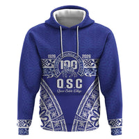 Personalised Queen Salote College Zip Hoodie Kolisi Fefine 100th Anniversary Kupesi Blue - Polynesian Pride