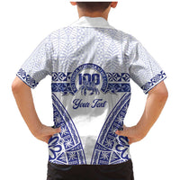 Personalised Queen Salote College Family Matching Mermaid Dress and Hawaiian Shirt Kolisi Fefine 100th Anniversary Kupesi White - Polynesian Pride