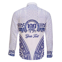 Personalised Queen Salote College Family Matching Summer Maxi Dress and Hawaiian Shirt Kolisi Fefine 100th Anniversary Kupesi White - Polynesian Pride