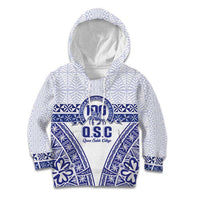 Personalised Queen Salote College Kid Hoodie Kolisi Fefine 100th Anniversary Kupesi White - Polynesian Pride