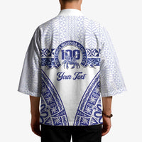 Personalised Queen Salote College Kimono Kolisi Fefine 100th Anniversary Kupesi White - Polynesian Pride