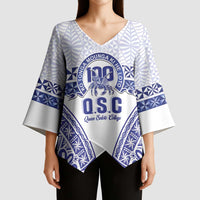 Personalised Queen Salote College Kimono Sleeve Blouse Kolisi Fefine 100th Anniversary Kupesi White - Polynesian Pride