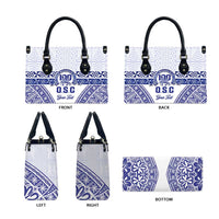 Personalised Queen Salote College Leather Bag Kolisi Fefine 100th Anniversary Kupesi White - Polynesian Pride