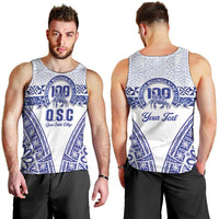 Personalised Queen Salote College Men Tank Top Kolisi Fefine 100th Anniversary Kupesi White - Polynesian Pride