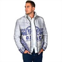 Personalised Queen Salote College Padded Jacket Kolisi Fefine 100th Anniversary Kupesi White - Polynesian Pride