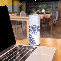 Personalised Queen Salote College Skinny Tumbler Kolisi Fefine 100th Anniversary Kupesi White - Polynesian Pride