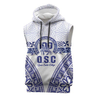 Personalised Queen Salote College Sleeveless Hoodie Kolisi Fefine 100th Anniversary Kupesi White - Polynesian Pride