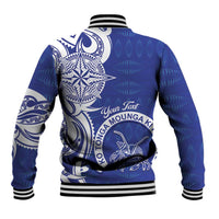 Personalised Queen Salote College Baseball Jacket QSC Est 1926 Ngatu Pattern - Polynesian Pride