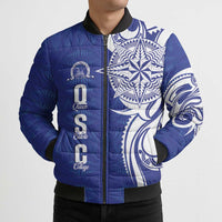 Personalised Queen Salote College Bomber Puffer Jacket QSC Est 1926 Ngatu Pattern - Polynesian Pride
