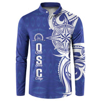 Personalised Queen Salote College Button Sweatshirt QSC Est 1926 Ngatu Pattern - Polynesian Pride
