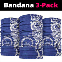 Personalised Queen Salote College Neck Gaiter QSC Est 1926 Ngatu Pattern LT14 package One Size: 25*50cm Blue - Polynesian Pride