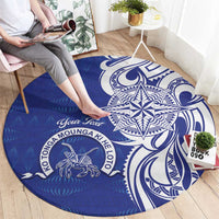 Personalised Queen Salote College Round Carpet QSC Est 1926 Ngatu Pattern - Polynesian Pride