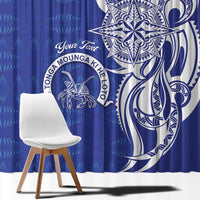Personalised Queen Salote College Window Curtain QSC Est 1926 Ngatu Pattern LT14 - Polynesian Pride