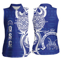 Personalised Queen Salote College Women Sleeveless Polo Shirt QSC Est 1926 Ngatu Pattern - Polynesian Pride