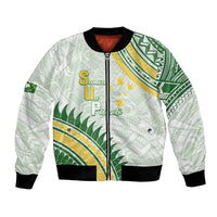 Personalised Samoa Ua Potopoto Bomber Jacket SUP Est 2025 Samoan Pattern - Polynesian Pride