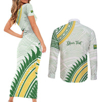 Personalised Samoa Ua Potopoto Couples Matching Short Sleeve Bodycon Dress and Long Sleeve Button Shirt SUP Est 2025 Samoan Pattern - Polynesian Pride