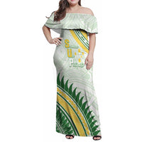 Personalised Samoa Ua Potopoto Family Matching Off Shoulder Maxi Dress and Hawaiian Shirt SUP Est 2025 Samoan Pattern - Polynesian Pride