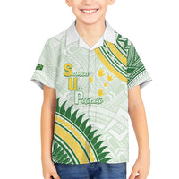 Personalised Samoa Ua Potopoto Family Matching Off Shoulder Short Dress and Hawaiian Shirt SUP Est 2025 Samoan Pattern - Polynesian Pride
