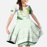 Personalised Samoa Ua Potopoto Family Matching Short Sleeve Bodycon Dress and Hawaiian Shirt SUP Est 2025 Samoan Pattern - Polynesian Pride