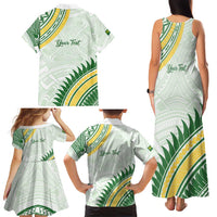Personalised Samoa Ua Potopoto Family Matching Tank Maxi Dress and Hawaiian Shirt SUP Est 2025 Samoan Pattern - Polynesian Pride