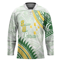 Personalised Samoa Ua Potopoto Hockey Jersey SUP Est 2025 Samoan Pattern LT14 Unisex White - Polynesian Pride