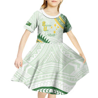Personalised Samoa Ua Potopoto Kid Short Sleeve Dress SUP Est 2025 Samoan Pattern - Polynesian Pride