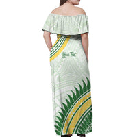 Personalised Samoa Ua Potopoto Off Shoulder Maxi Dress SUP Est 2025 Samoan Pattern - Polynesian Pride