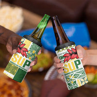 Samoa Uniting Party 4 in 1 Can Cooler Tumbler SUP Est 2025 Siapo Pattern - Polynesian Pride