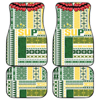 Samoa Uniting Party Car Mats SUP Est 2025 Siapo Pattern - Polynesian Pride