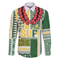 Samoa Uniting Party Family Matching Off The Shoulder Long Sleeve Dress and Hawaiian Shirt SUP Est 2025 Siapo Pattern - Polynesian Pride