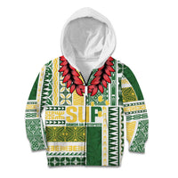 Samoa Uniting Party Kid Hoodie SUP Est 2025 Siapo Pattern - Polynesian Pride