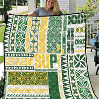 Samoa Uniting Party Quilt SUP Est 2025 Siapo Pattern LT14 White - Polynesian Pride