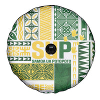 Samoa Uniting Party Spare Tire Cover SUP Est 2025 Siapo Pattern - Polynesian Pride